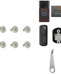 Must Have Doorbell Replacement Key Tool And Power Adapter Screws Kit For Blink And Ring Video Doorbells Including Second Gen 2024 Battery 3/3 Plus 4/4 Pro Compatibility Sets Of Six Screws And Release Pin For Quick Install High Quality Hardware showing six screws, doorbell release pin, and compatible doorbells