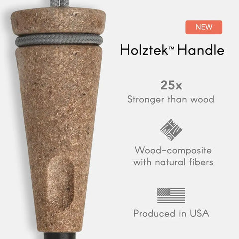 Holztek handle of Survival Fire Starter Pro Ferro Rod With Wood Handle Three Eighths Inch Thick Fire Steel Up To 15,000 Strikes Striker And Lanyard Waterproof Camping Essential For Outdoorsy Folks And Self Reliant Adventurers