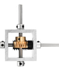 90 Degree Right Angle Worm Gearbox One To Twenty Reduction 1 Module With 20 Teeth Worm Gear Aluminum Frame 6mm Shaft
