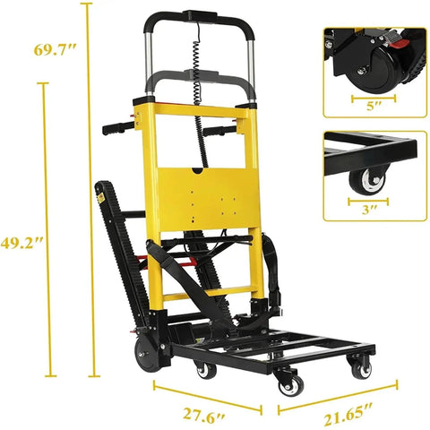 Heavy Duty Electric Stair Climber Hand Truck That Crushes 441 Lbs Loads With Ease, features adjustable tracks and foldable design.