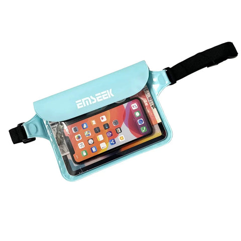 Waterproof Waist Pouch Dry Belt Bag for Swim Surf Snorkel Keep Phone Kindle Wallet Keys and Fob Dry and Safe Lightweight Fanny Pack