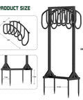 Heavy Duty Garden Hose Holder For Two 151 Foot Hoses With Stable Freestanding Base Rustproof Metal Hose Stand product size