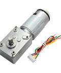 High Torque MAX 95W Turbine Worm Gear DC Motor For Durable Power 12V Or 24V with connector for automation applications.
