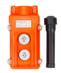 Heavy Duty Metal Rainproof Hoist Crane Push Button Switch With CoB-61 Pendant Control Station features two buttons for up and down operation.