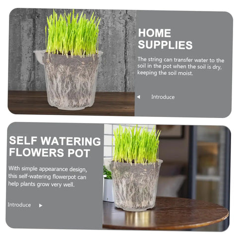 4 Pack Self Watering Flower Pots With Automatic Water Absorbing Design Easy Maintenance Planters For Healthy Plants Ideal Indoor Garden Pots For Home Office Or Apartment Decor, transparent plastic pot