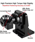 High Performance Fourth And Fifth Axis Electric Hollow Rotary Platform Delivers Dead On Precise Indexing For Cnc Machining with bracket and connecting shaft.