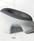 Desk Napping Pillow With Memory Foam Headrest For Office And Travel in dark gray, ergonomic shape with 7cm height detail.