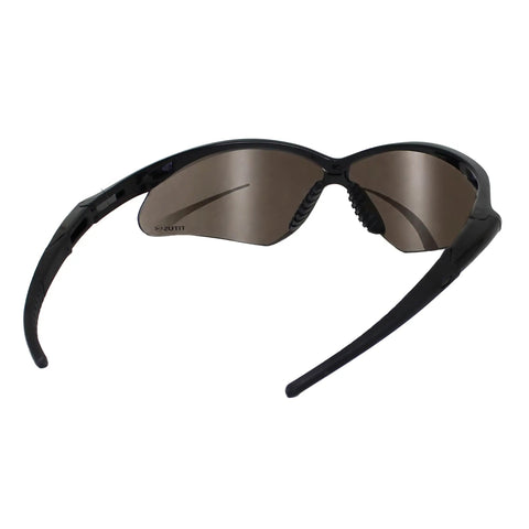 Heavy Duty Anti Fog Safety Glasses Rated ANSI Z87 Plus With Tactician Style Wraparound Design with brown tinted lenses.