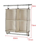 Total Closet Game Changer Hanging Purse Organizer For Wardrobe Dustproof Handbag Storage Rack dimensions 73cm x 63cm in breathable fabric.