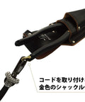 Beefy High Leverage Pliers With Shackle In Black Gold Finish in holster, showing safety cord attachment, 9.13 inch diagonal cutting design