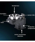 Rock Solid Hollow Rotary Turntable With Smooth Three Sixty Degree Swivel And One To Ten Gear Reduction For Heavy Duty Automation Systems, showing base, turntable, and components.
