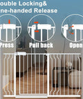 Adjustable White Baby Gate For Indoor Use Expands From 24 To 29 Inches 30 Inches Tall Safe Walk Through Barrier for homes