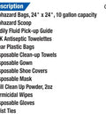 First Aid Only 23-piece OSHA compliant body-fluid cleanup kit in plastic case; includes biohazard bags, gloves, gowns