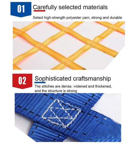 Heavy Duty Cargo Lifting Net Built Tough As Nails For Ship Dock Hoisting And Garden Climbing With Maximum 500kg Hold and 3x3 Meter Span showing selected materials and craftsmanship details.