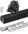 Heavy Duty Sliding Barn Door Hardware Track Kit For Exterior Use With Low Profile Pocket Design, 8 Wheel Hanger System Delivers Quiet Glide And Smooth Operation