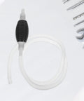 Heavy Duty Manual Oil Transfer Pump With Thick Plastic Siphon Tube for Effortless Fluid Extraction And Gas Cleanup, showing siphon and hose detail.