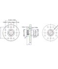 Schematic diagram of Heavy Duty Rock Solid Metal Gear Servo Motor Delivering Straight Up High Torsion Digital Control dimensions and details.