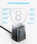 Image of Nine In One Desktop Power Strip That Powers All Your Gadgets With 300J Surge Flat Plug 100W USB C Charger with 8-point safety shield.