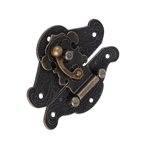 Antique Bronze Hasps Latch Set For Vintage Boxes And Cabinets, 5 Size Assortment With Screws, zinc alloy hardware, decorative design