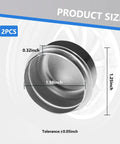 Close-up of trailer hub dust cap, 1.98-inch diameter, metal grease cover for trailer axle bearings (2 pcs)