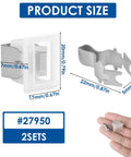 2 Pack Dryer Door Latch Replacement Kit With Metal Strike And Durable Plastic Catch, product size dimensions shown.