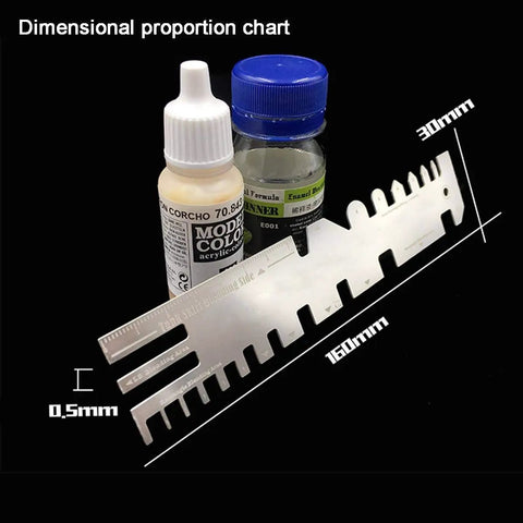 Stainless Steel Model Ship Tank Multitool Kit With Tube Bender, showing auxiliary ruler with dimensions 160mm x 30mm.
