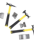 7 Piece Carbon Steel Auto Body Repair Kit With Heavy Duty Hammer And Dolly Set Dent Removal Tools With Toolbox Versatile Pro Grade Gear For Cars And Trucks displayed on white background.