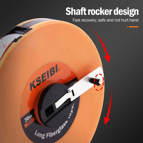 Long Fiberglass Tape Measure With Dual Face Inches And Millimeters For Construction On Job Sites, 66 Feet And 20 Meters, retractable handle