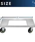 Heavy Duty Aluminum Milk Crate Dolly With Smooth Roll Casters, 28x14 inch aluminum platform dolly for heavy hauling.