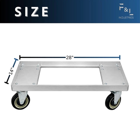 Heavy Duty Aluminum Milk Crate Dolly With Smooth Roll Casters, 28x14 inch aluminum platform dolly for heavy hauling.