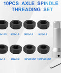 All-In-One Axle Thread Repair Kit For Spindles And Wheel Studs By Syizyen, 8 dies, extension bar, and Allen key displayed