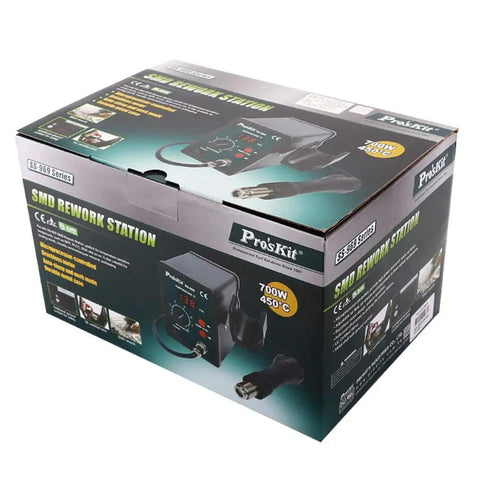 Hot Air Soldering Station For BGA And SMD Rework With Digital Display, 220V Pro Grade Hot Air Tool in branded packaging.