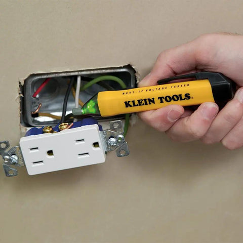 Beginner Friendly Handy Electrical Tester Kit For GFCI Outlet And Receptacle Testing With Non Contact Voltage Tester Pen in use