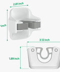 Front view of white wall-mounted broom holder (3-pack) with self-adhesive anti-slip grips.