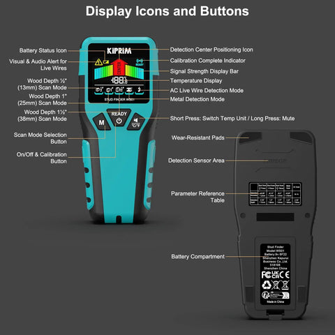 Straight Shooter Stud Finder And Digital Wall Scanner With Triple Depth Modes And Reliable Live Wire Detection For Zero Stress Home Fix Ups And Weekend Builds