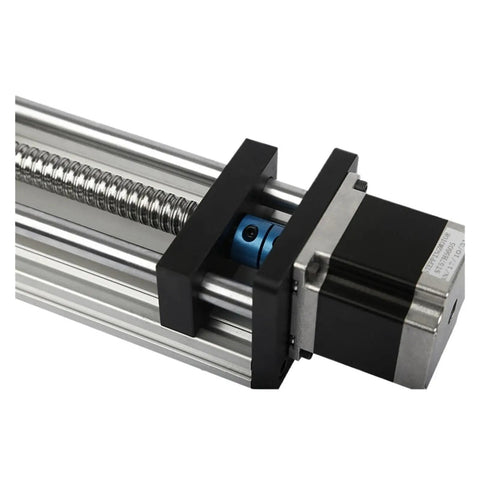 Smooth As Silk SFU1605 Linear Guide Rail System With 200mm Travel And 57 Stepper Motor Quiet High Precision Linear Motion Slider For DIY CNC And Automation Chrome Plated Rails For Long Life And Easy Self Alignment, close-up