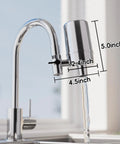 DF2 CHR Faucet Water Filter For Kitchen, Bathroom, And RV Sinks Top Notch Filtration For Chlorine, Chrome Finish installed