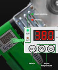Digital control panel of All Purpose Pipe Fusion Welder For PP PP R PE And PP C Pipes With 20mm 25mm 32mm 40mm 50mm 63mm Die Heads 110V PVC Heater Heavy Duty Plastic Water Pipe Welding Equipment For Field And Shop