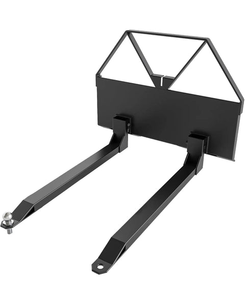 46 Inch Quick Attach Pallet Forks For Skid Steer Attachments, Beefy 2600 Pound Capacity, Heavy Duty Steel Forks, Obsidian Black.