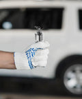 Person holding a Trailer Tailgate Lifting Assist Rollers Kit With Aluminum Alloy Rollers Pins and Washers Smooth Lift Silver