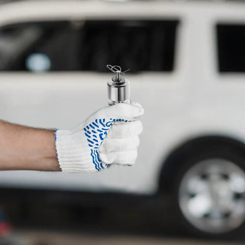 Person holding a Trailer Tailgate Lifting Assist Rollers Kit With Aluminum Alloy Rollers Pins and Washers Smooth Lift Silver