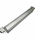 Badass 50W LED Industrial Work Lamp With 24V DC Power For CNC Machinery No Sweat Bench Mount side view with screws and cable.