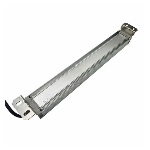 Badass 50W LED Industrial Work Lamp With 24V DC Power For CNC Machinery No Sweat Bench Mount side view with screws and cable.