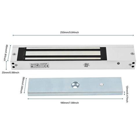 Beefy Heavy Duty Waterproof 12V DC Magnetic Door Lock With 600LBS Holding Force Surface Mount For Metal And Wood Doors