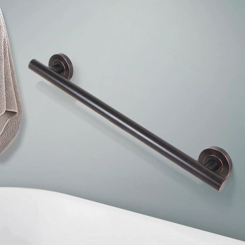 Built Tough Shower Safety Bar For Seniors And Disabled Users, Rock Solid Wall Mounted Bathroom Grab Handle With Grippy Nonslip Coating, Carries Up To 500 Lbs For Steady Support, bronze finish.