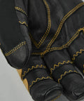 Close-up of black Ergo Grip Czone Tactility Short Glove for Mountaineering and Ice Climbing, showing pre-curved palm and stitching details.