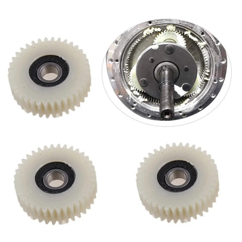 3 Pack 36 Tooth Nylon Planetary Gear For Ebike Motors, Durable Nylon-Metal Hybrid Gear Repair, 3.8x1.3cm, with motor assembly view