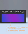 Auto Darkening Welding Lens For Helmet With HD True Color Optics 2x4.25 Inch Shade 3 And 11, showing front view of lens display.