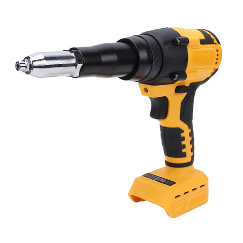 Get The Heavy Duty Cordless Rivet Gun With Brushless Motor For Fast 1 8 5 32 And 3 16 Inch Rivets, Auto Reverse Mode Plus Bright LED Light Tool Fits Dcb200 Battery yellow cordless rivet gun
