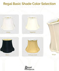 Regal basic shade color selection with white, eggshell, beige, black, and antique gold lamp shades.